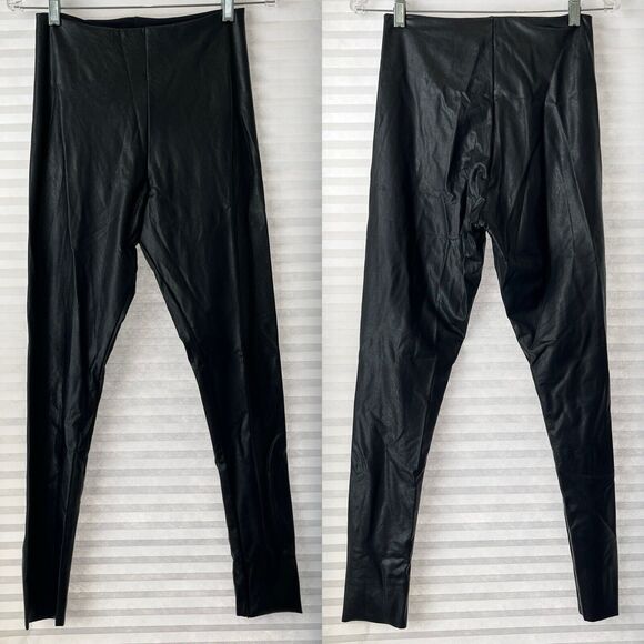 Comando 7/8 Faux Leather Leggings black, size L, NWT. 4 way stretch, raw-cut hem - Picture 2 of 9